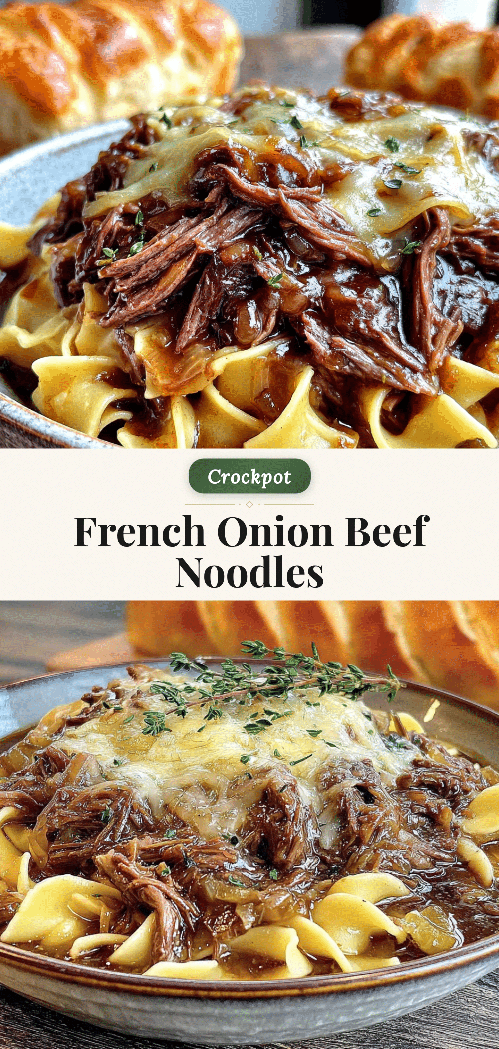 Crockpot French Onion Beef and Noodles recipe
