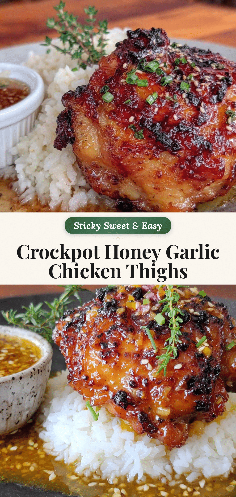 crockpot sticky honey garlic chicken thighs recipe
