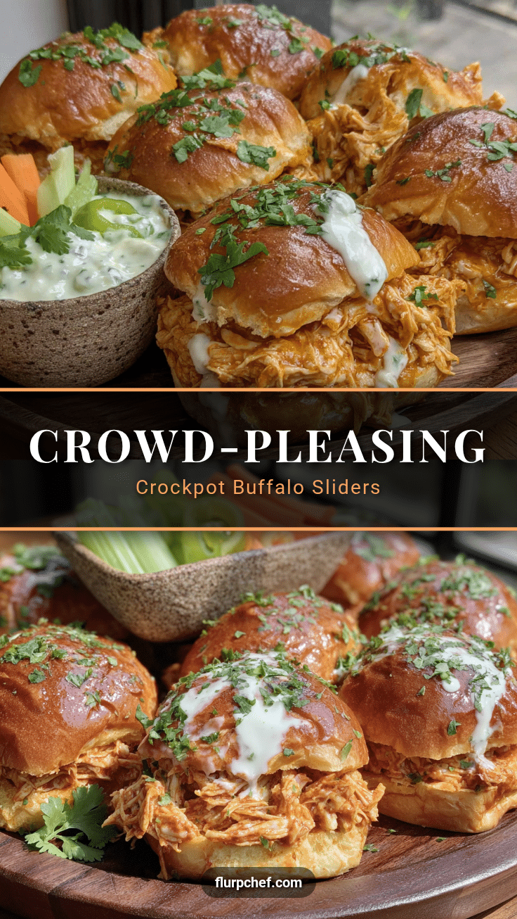 Easy Crockpot Buffalo Chicken Sliders recipe
