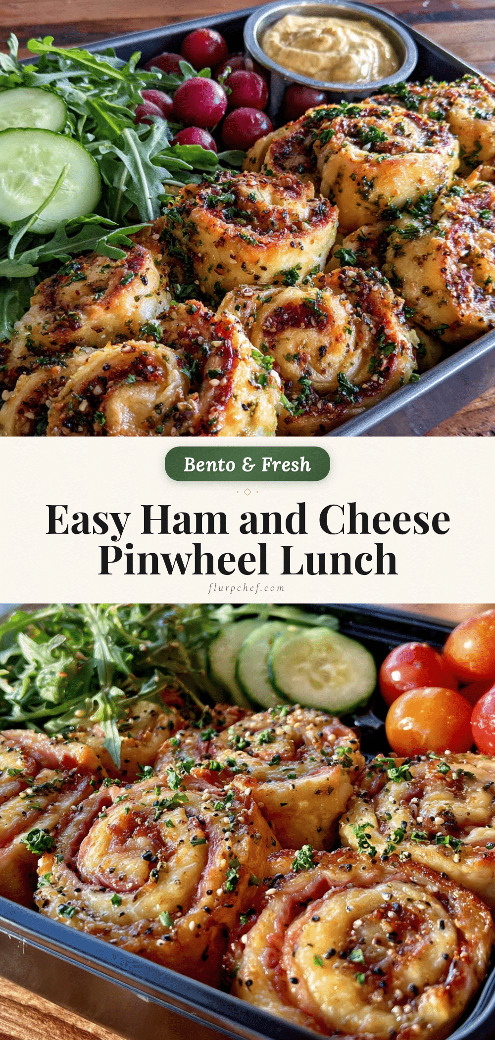 easy ham and cheese pinwheel bento lunch recipe