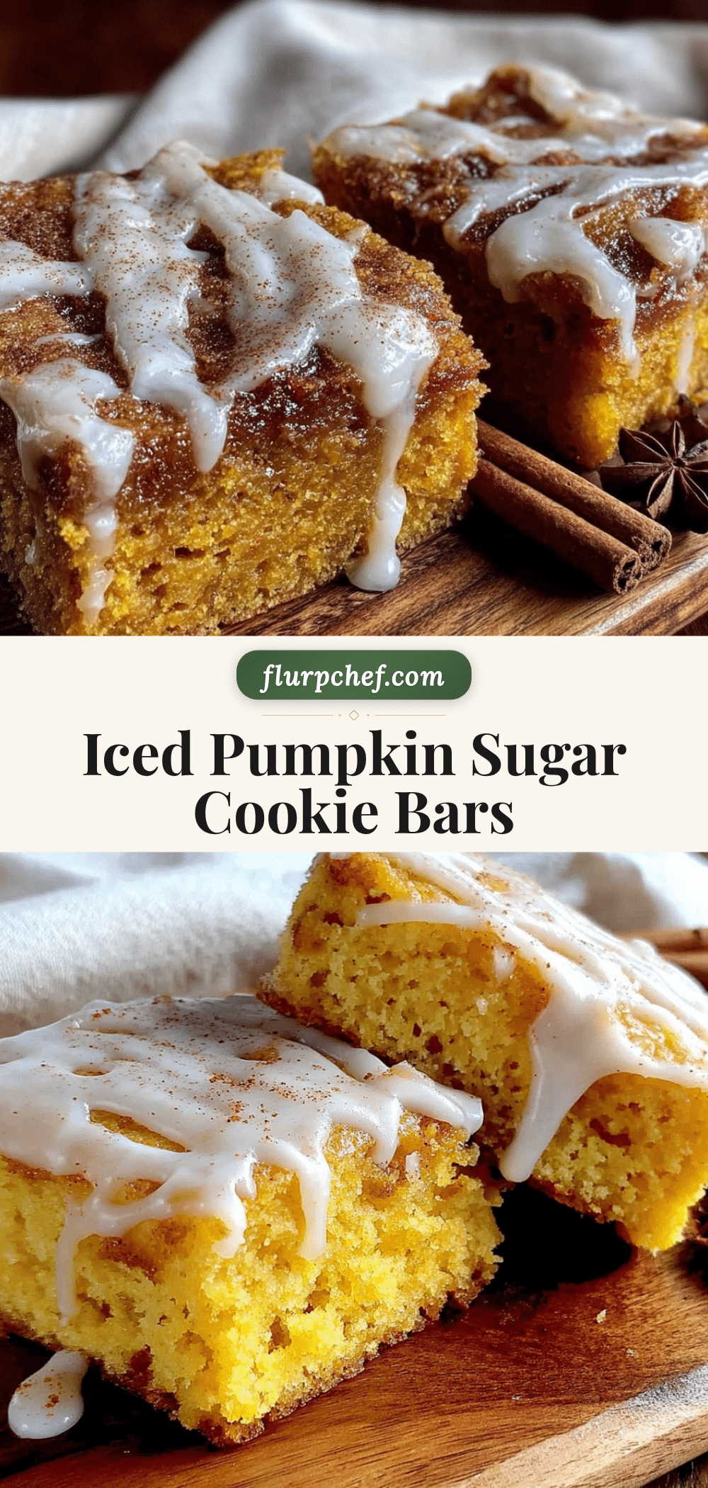 iced pumpkin sugar cookie bars recipe