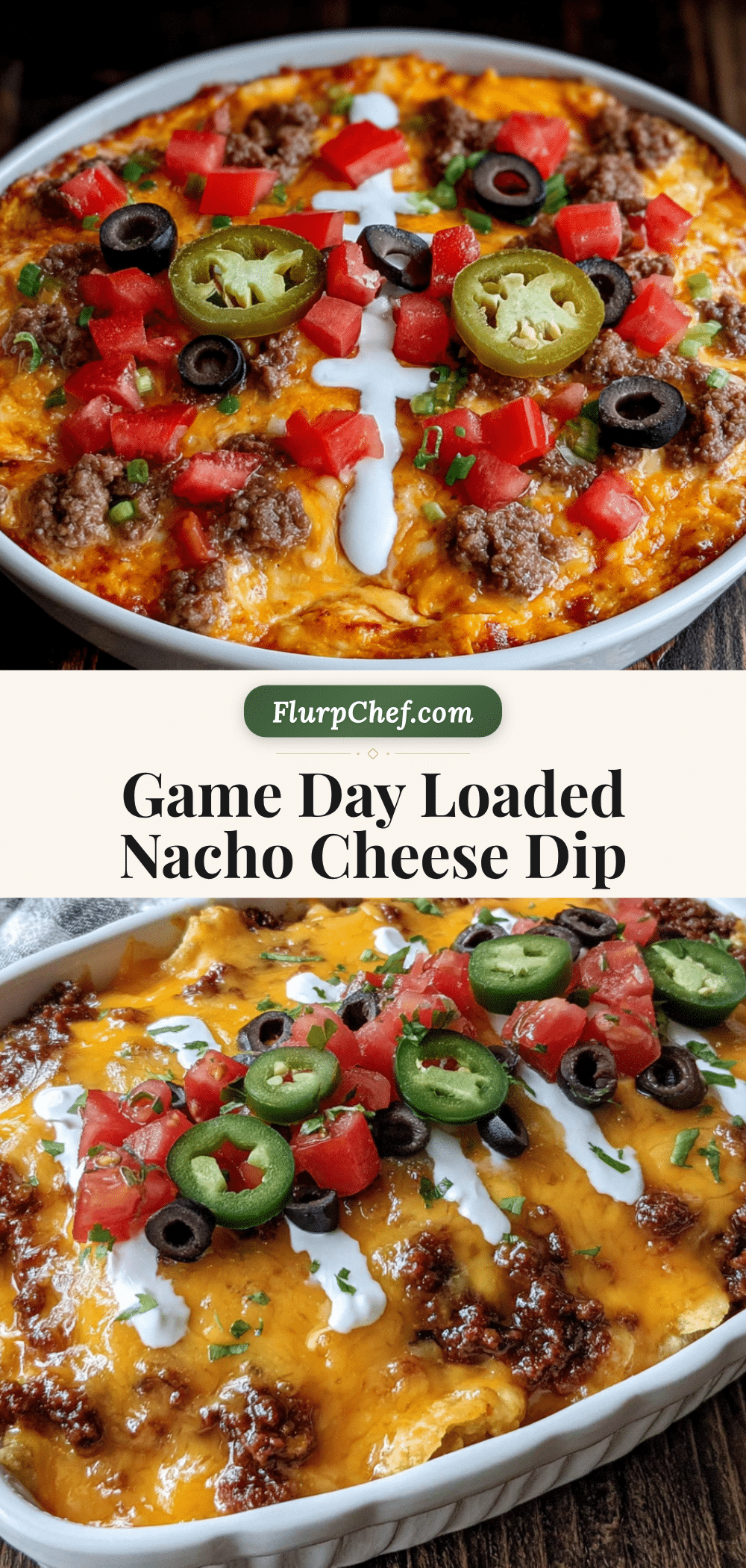 loaded nacho cheese football dip recipe
