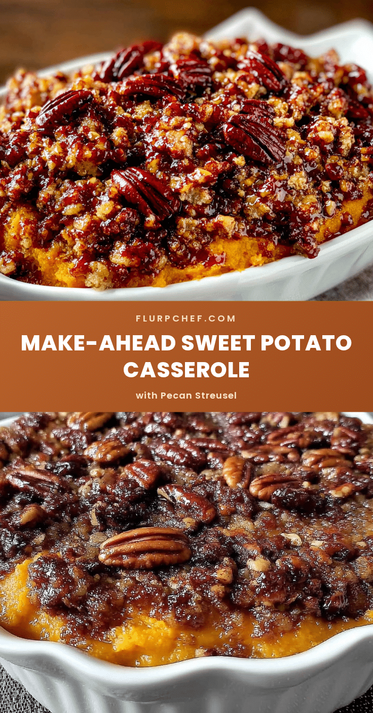 make-ahead sweet potato casserole with pecan streusel recipe