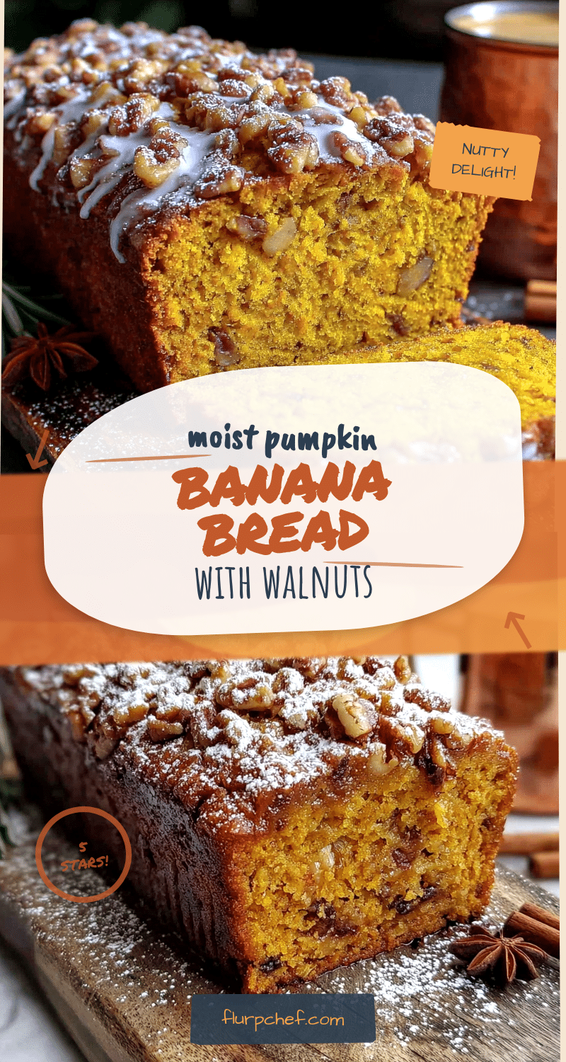 moist pumpkin banana bread with walnuts recipe