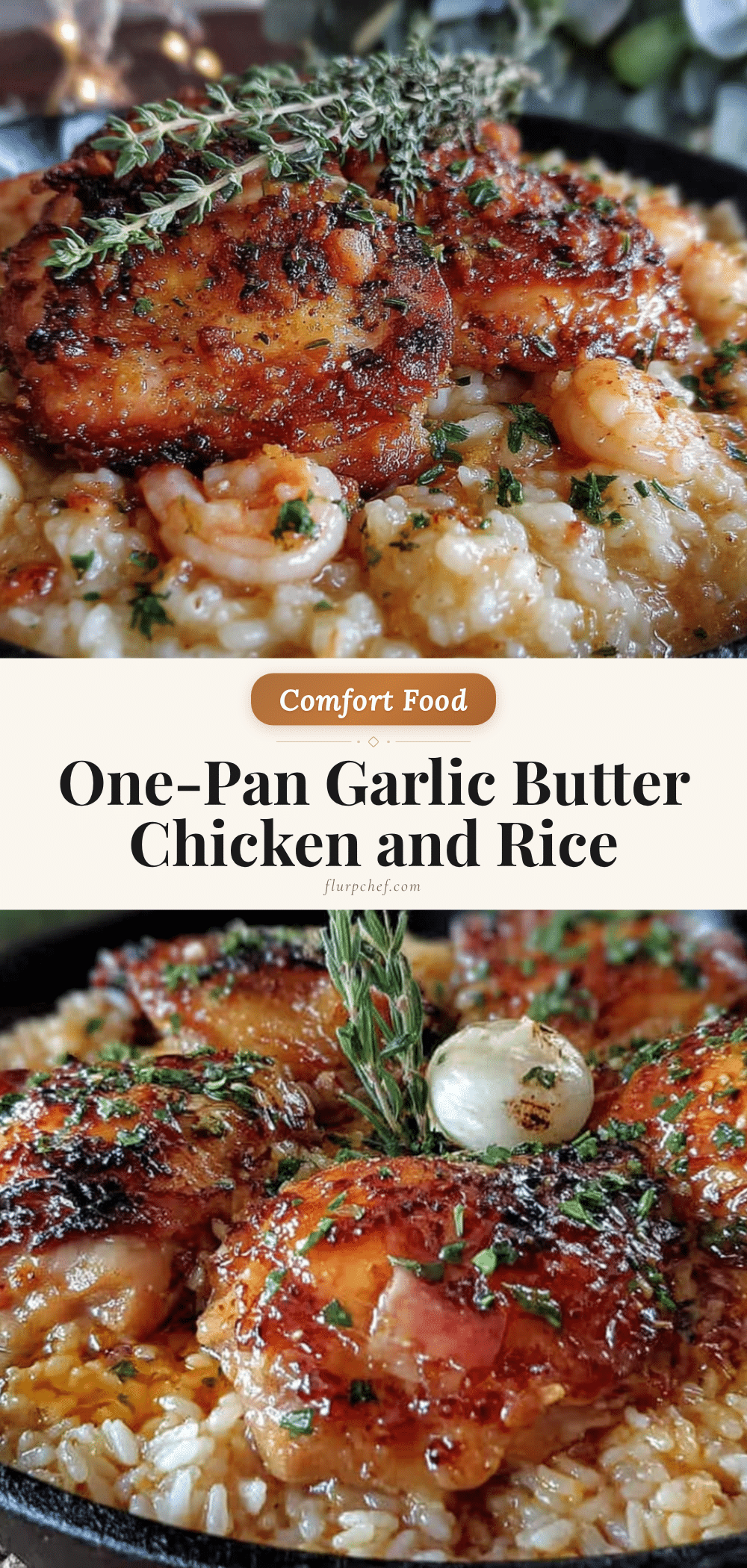 one-pan garlic butter chicken and rice recipe