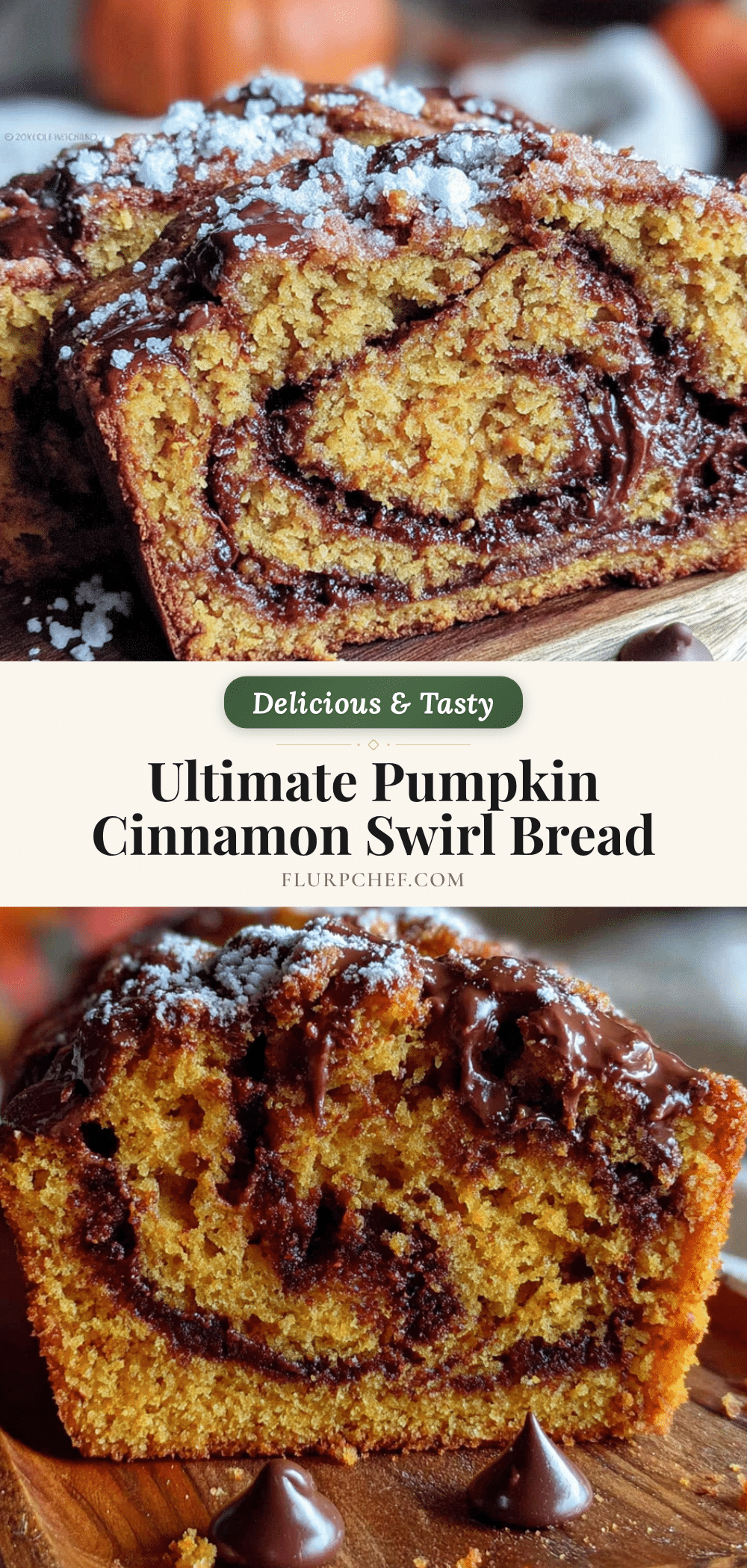 pumpkin chocolate chip bread with cinnamon swirl recipe