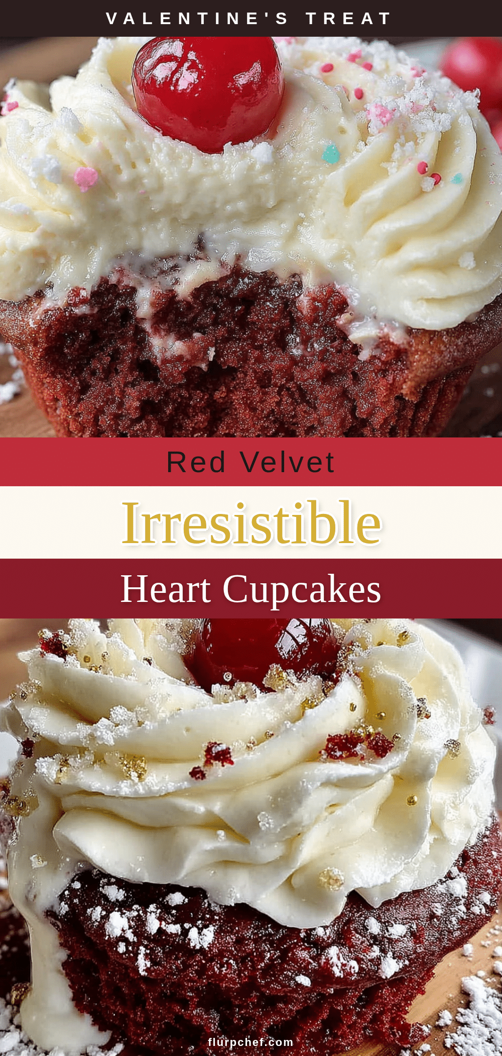 red velvet heart-shaped cupcakes recipe