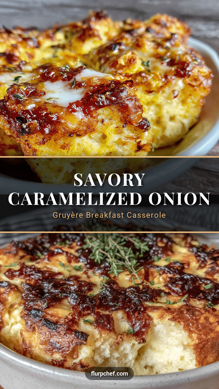 Savory Caramelized Onion and Gruyere Breakfast Casserole recipe