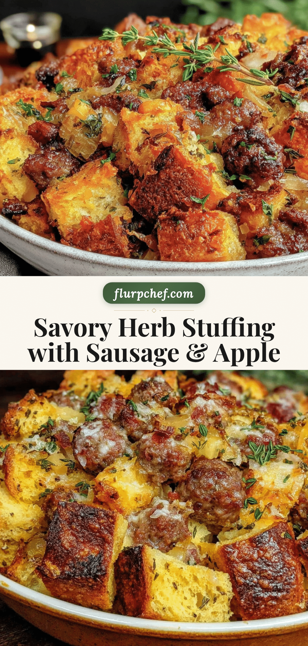 savory herb stuffing with sausage and apple recipe