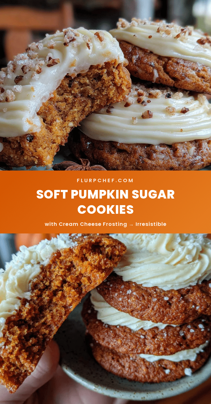 Soft pumpkin sugar cookies with cream cheese frosting recipe