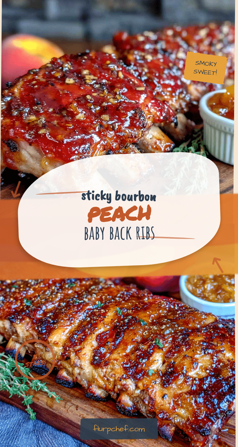 sticky bourbon peach glazed baby back ribs recipe