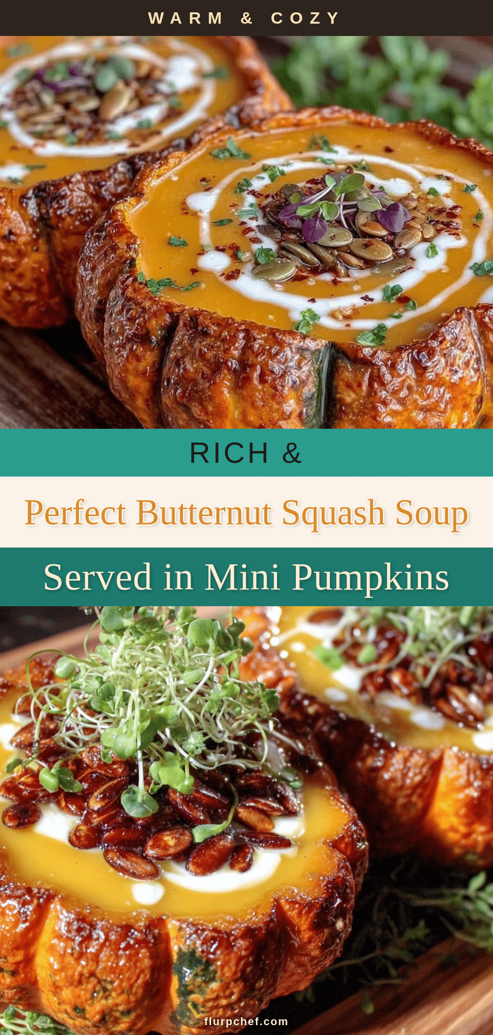 butternut squash soup in mini pumpkins recipe