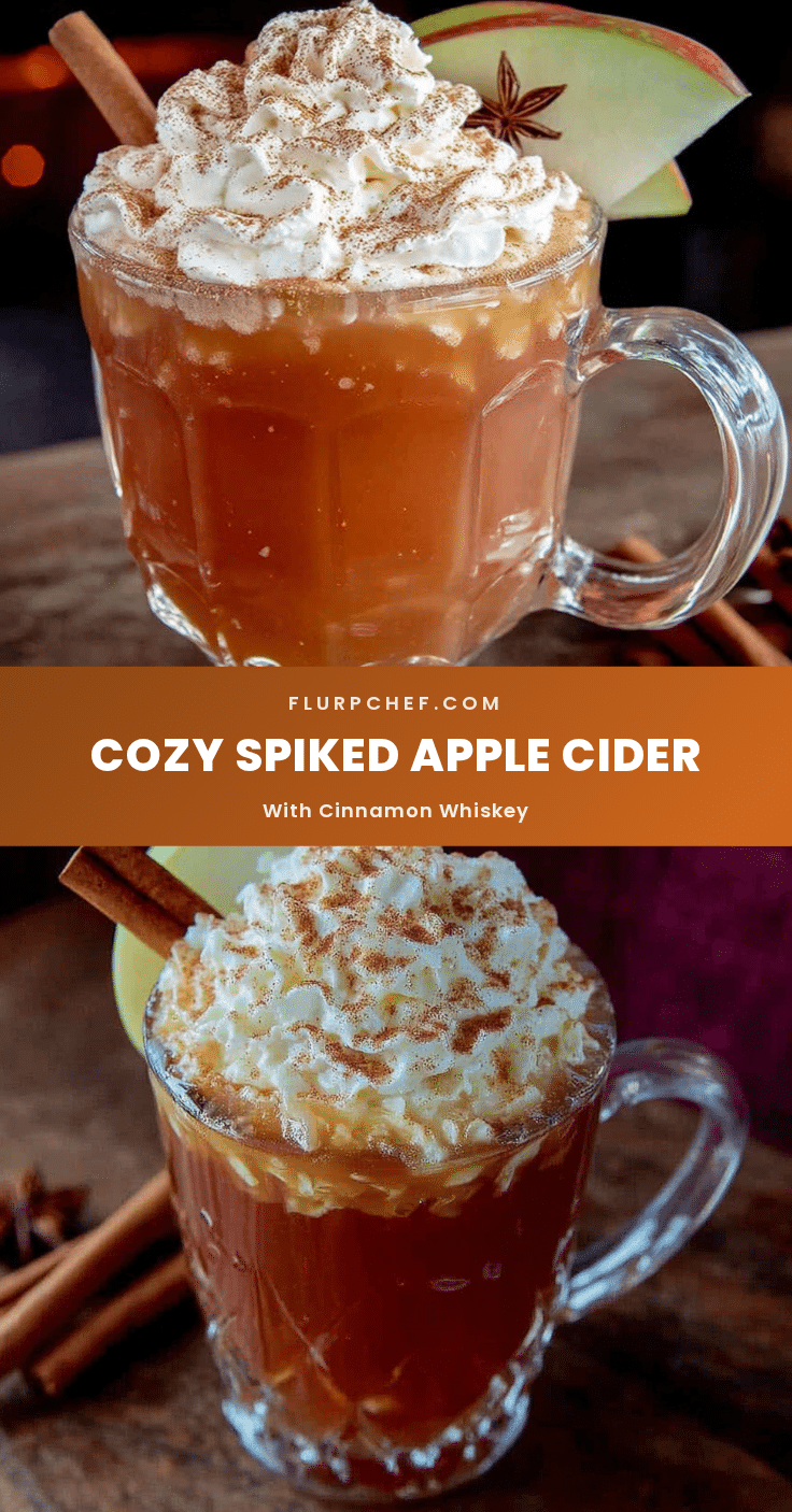 cozy spiked apple cider with cinnamon whiskey recipe