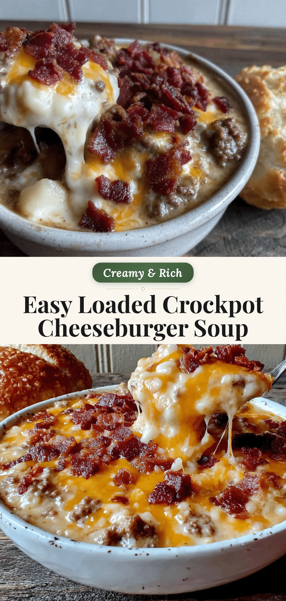 crockpot cheeseburger soup recipe