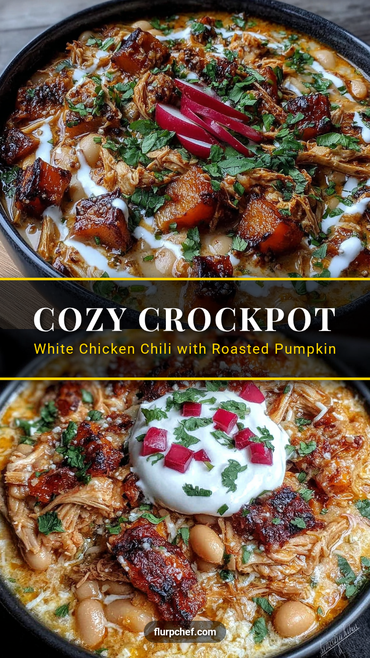 crockpot white chicken chili with roasted pumpkin recipe