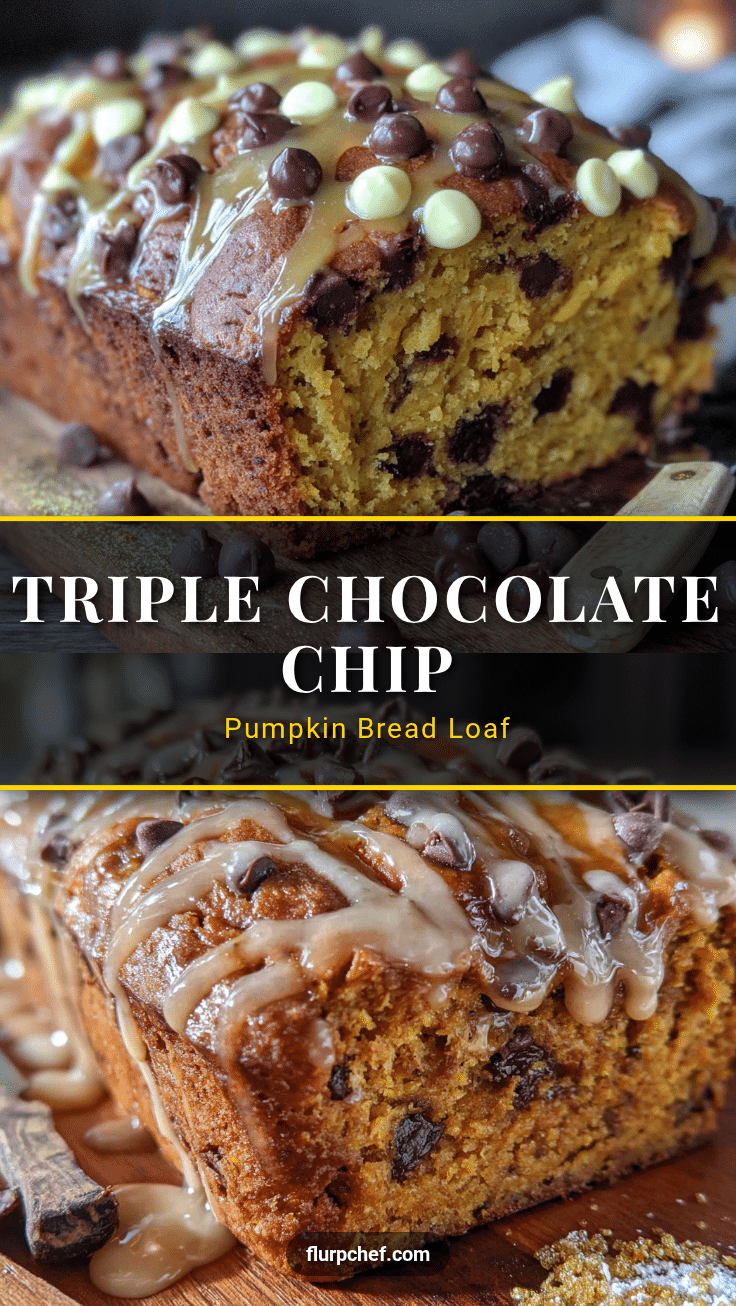 easy triple chocolate chip pumpkin bread recipe