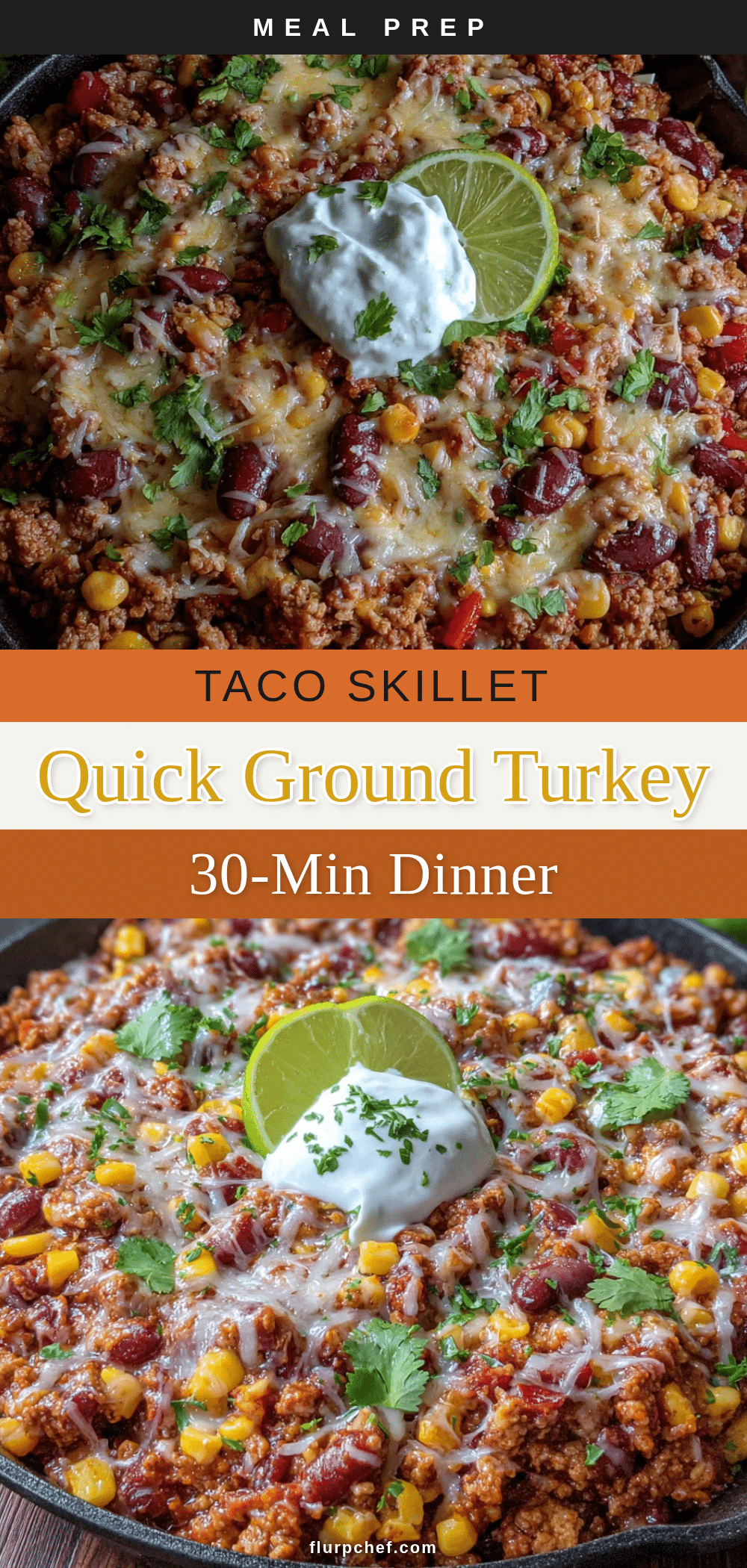 ground turkey taco skillet meal prep recipe