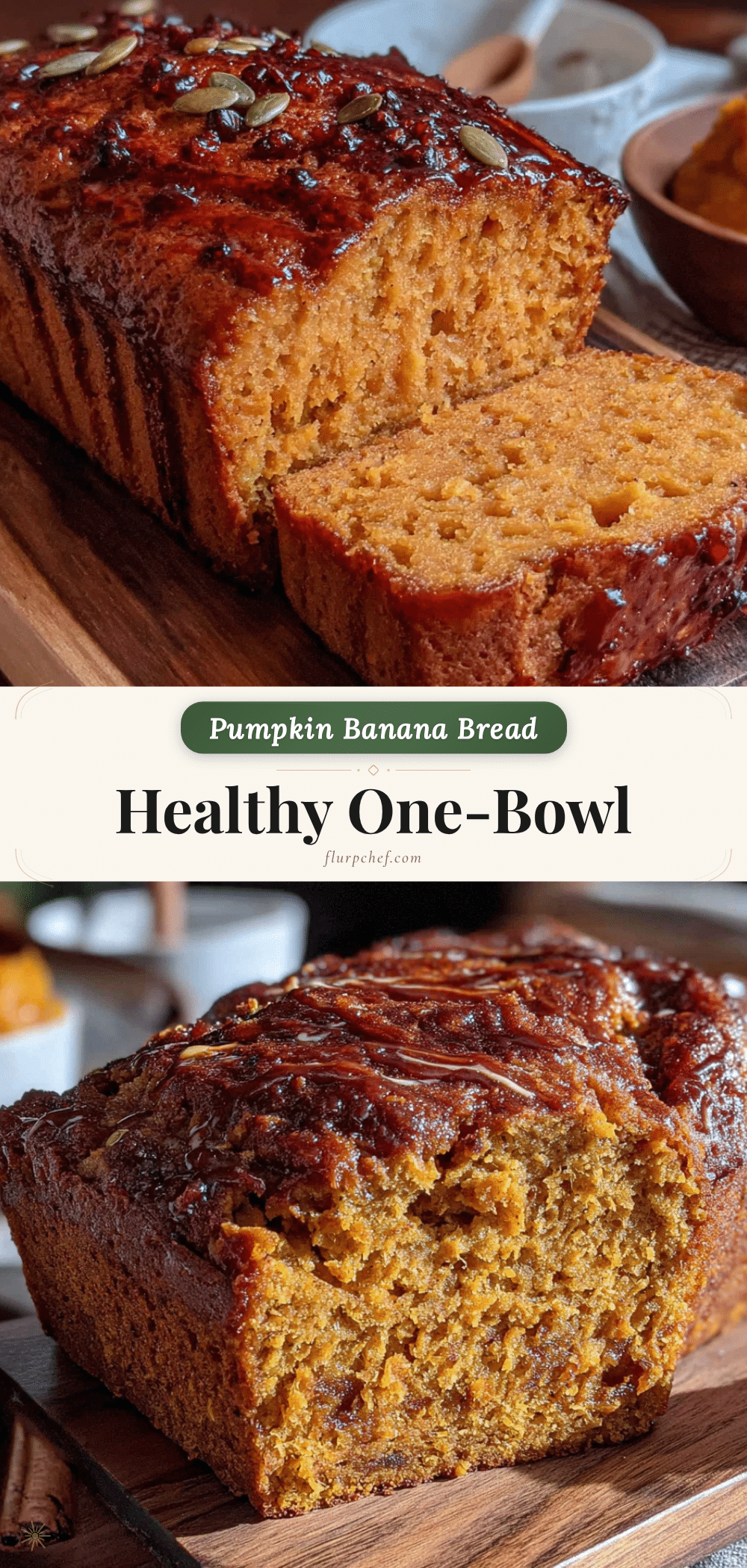 healthy one-bowl pumpkin banana bread recipe