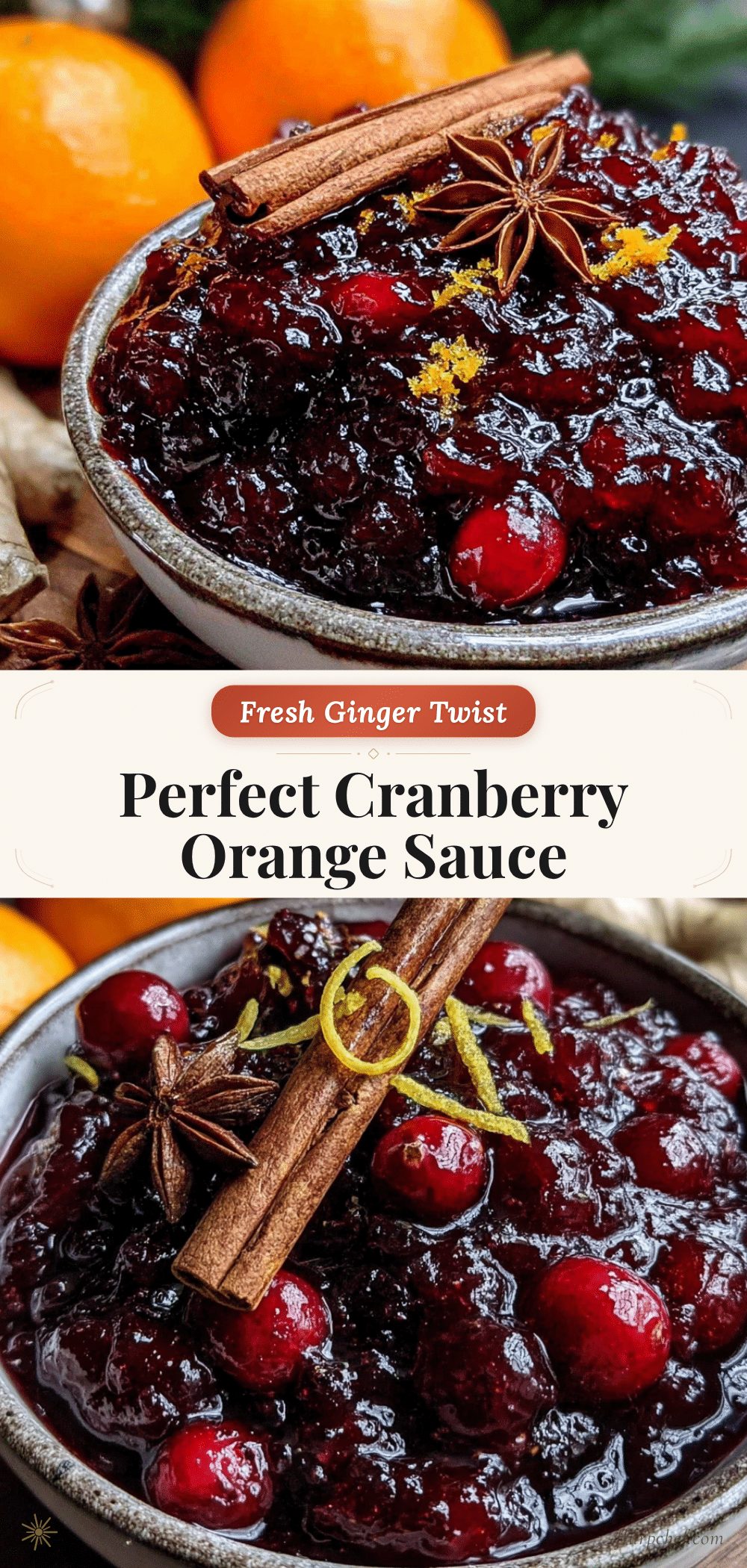4-ingredient cranberry orange sauce with ginger recipe