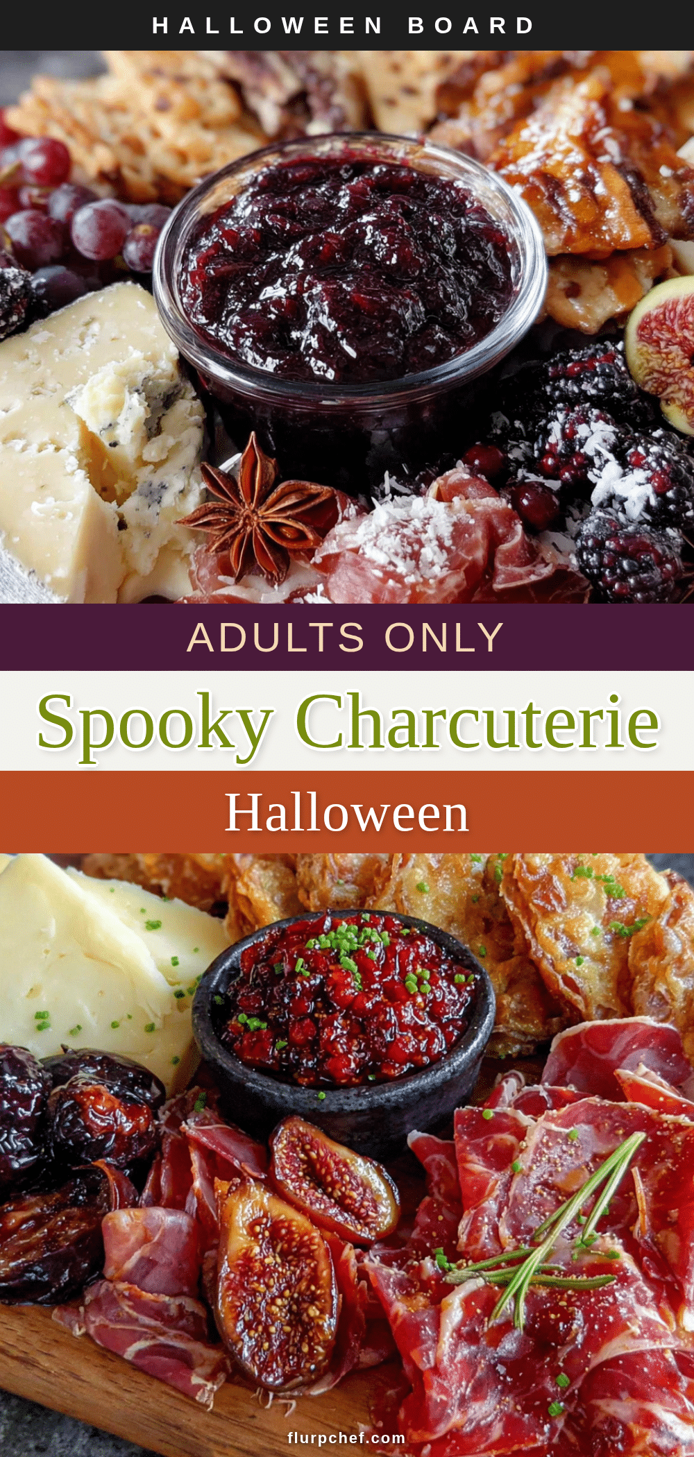 adults-only Halloween charcuterie board recipe