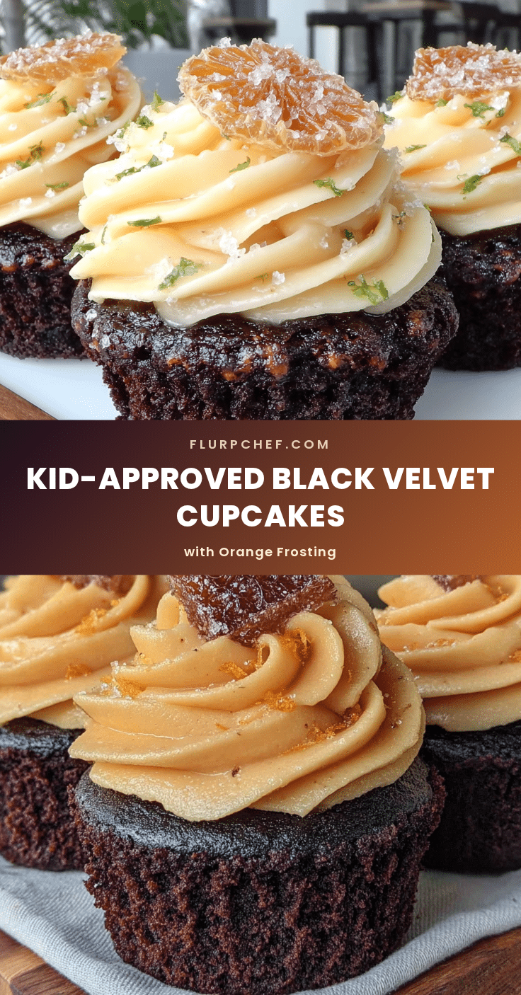 black velvet cupcakes with orange frosting recipe