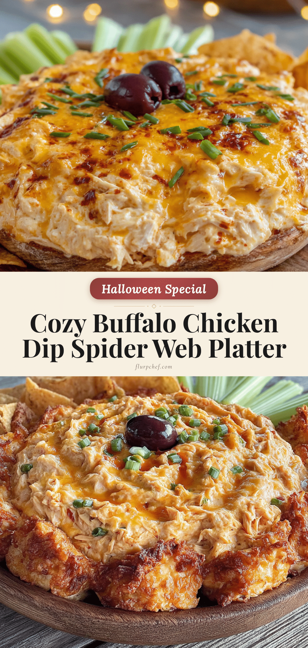 buffalo chicken dip spider web platter recipe