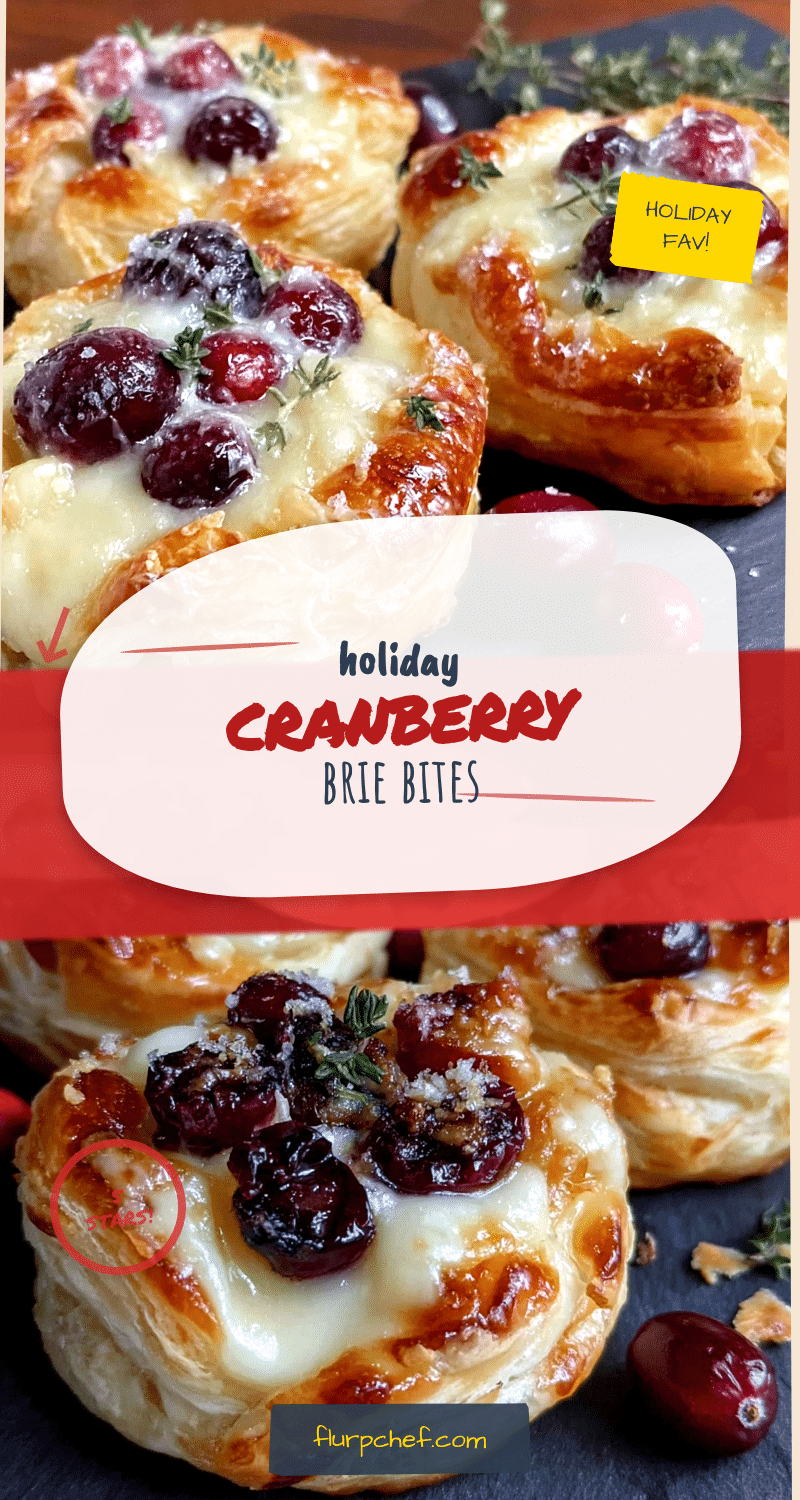 cranberry brie bites with puff pastry recipe