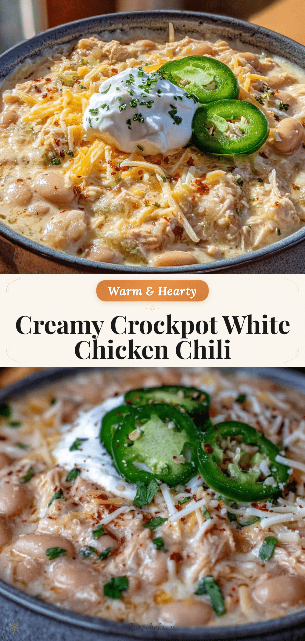 creamy crockpot white chicken chili recipe