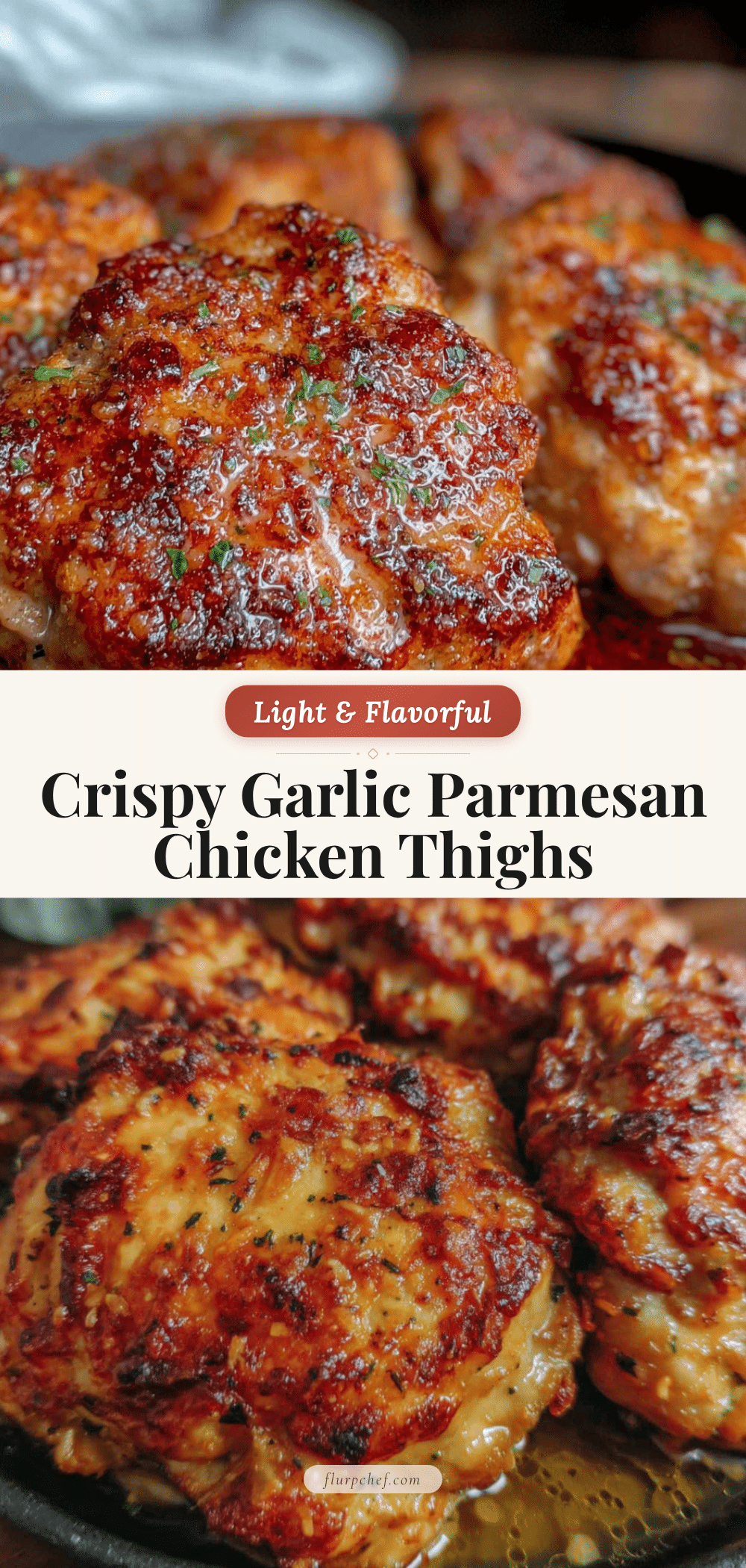 Crispy Garlic Parmesan Chicken Thighs recipe