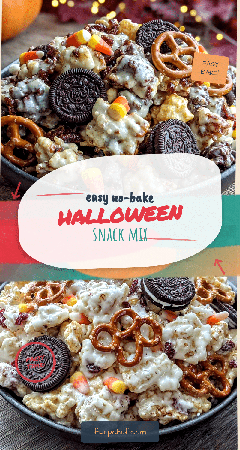 Easy No-Bake Halloween Snack Mix for Parties recipe