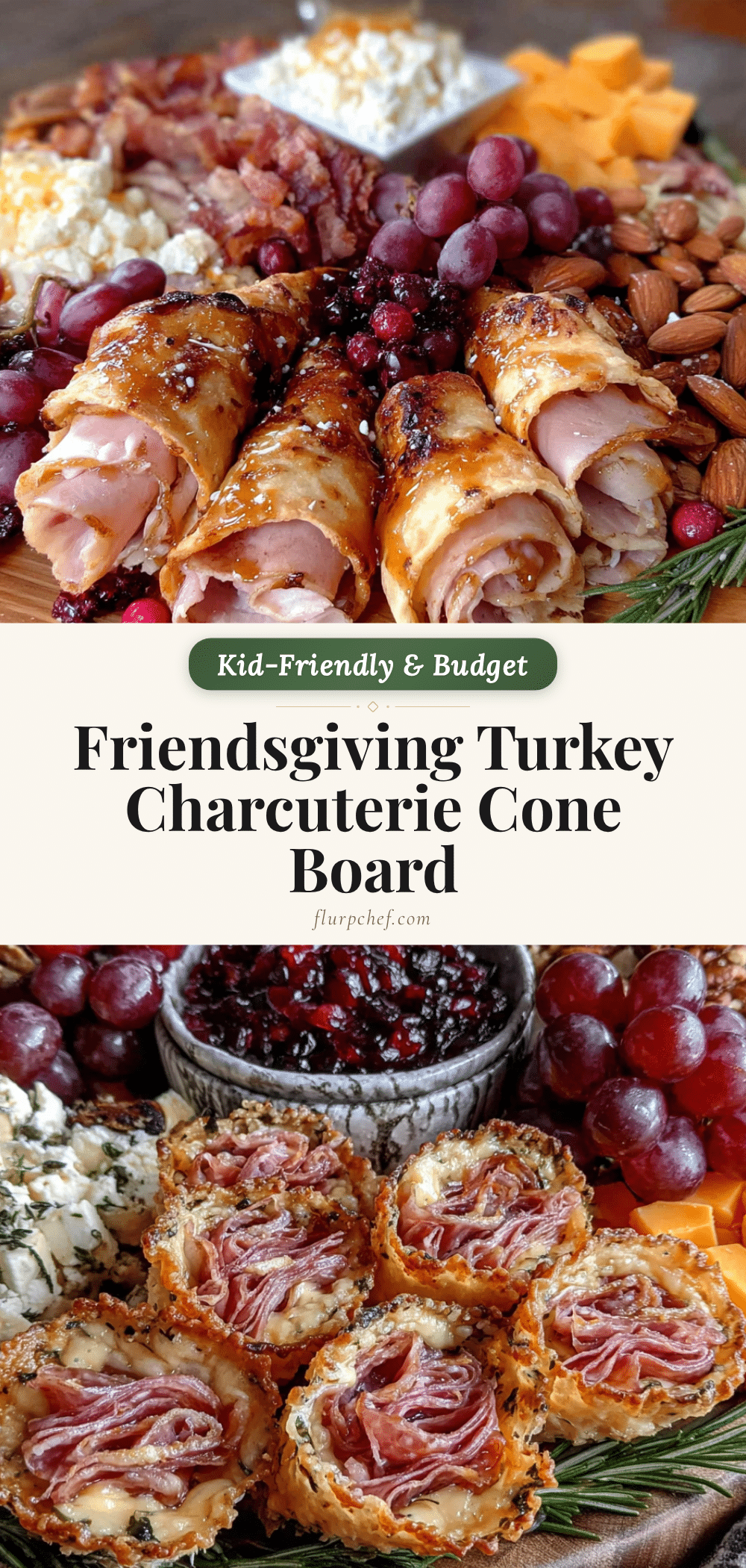 Friendsgiving Turkey Charcuterie Cone Board recipe