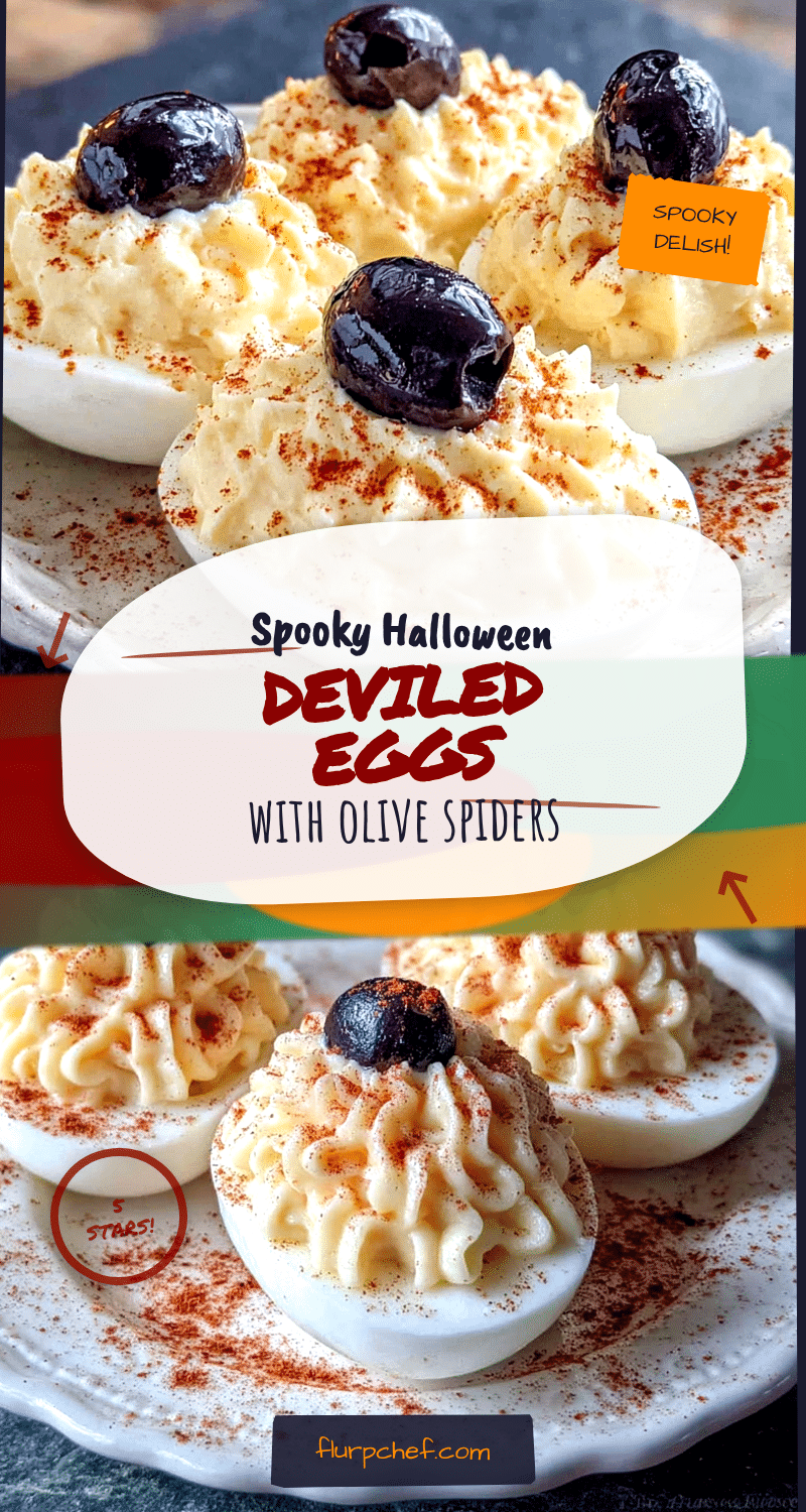 halloween deviled eggs with olive spiders recipe