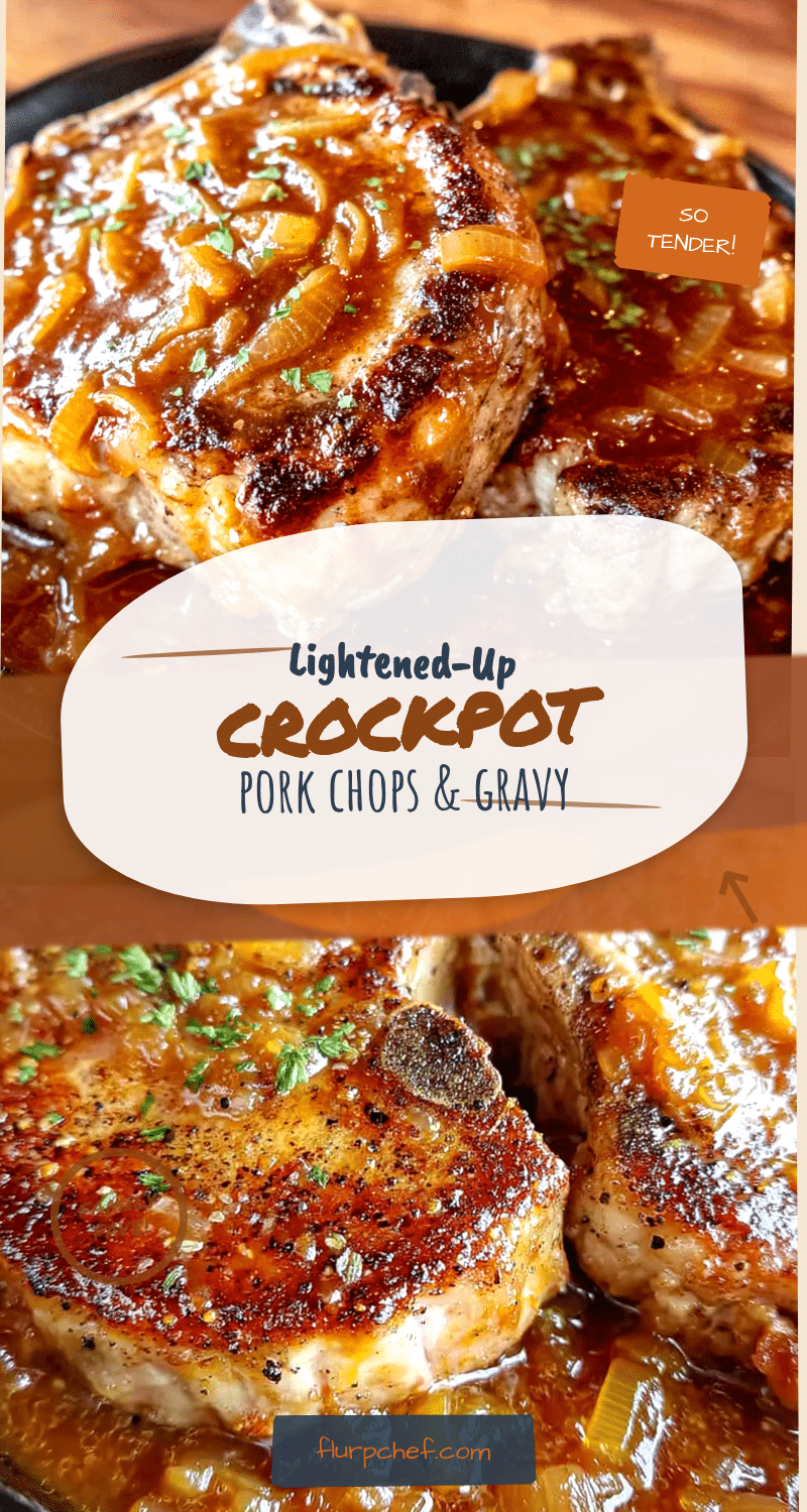 lightened-up crockpot pork chops with onion gravy recipe