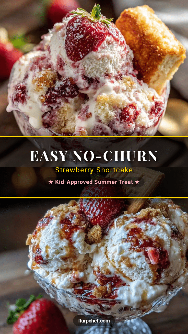 no-churn strawberry shortcake ice cream recipe