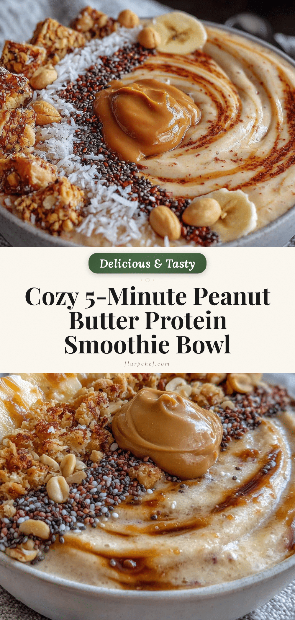 peanut butter protein smoothie bowl recipe