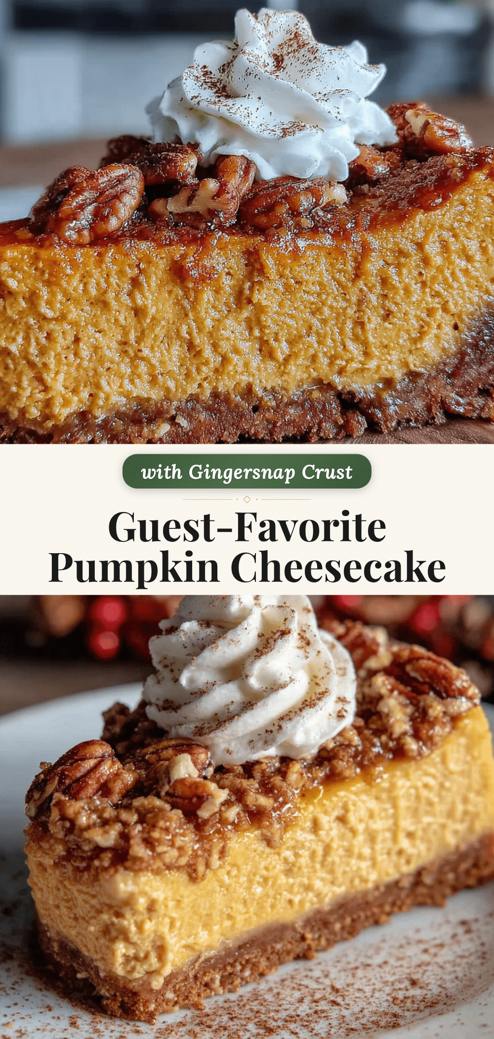 pumpkin cheesecake with gingersnap crust recipe
