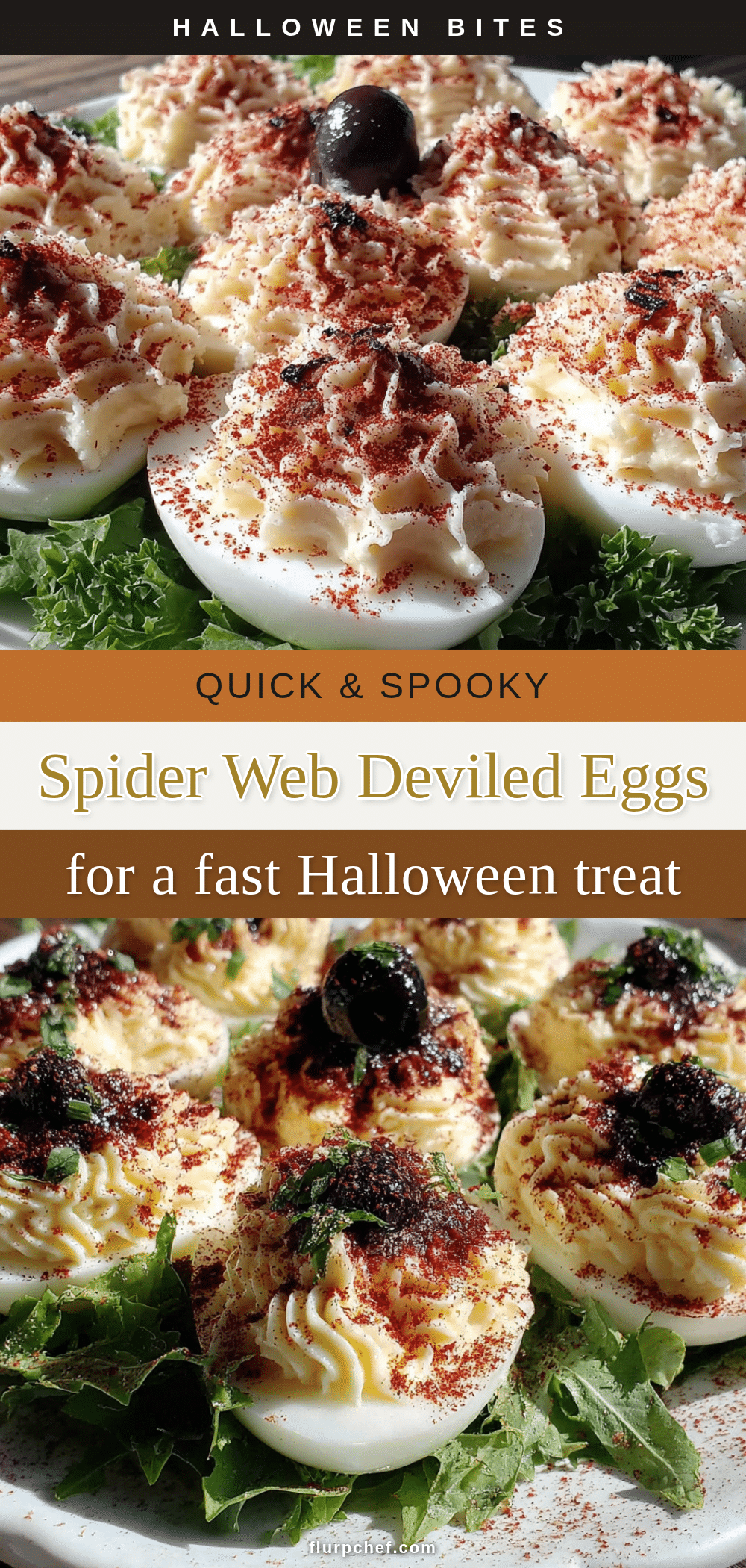 Quick Spider Web Deviled Eggs recipe