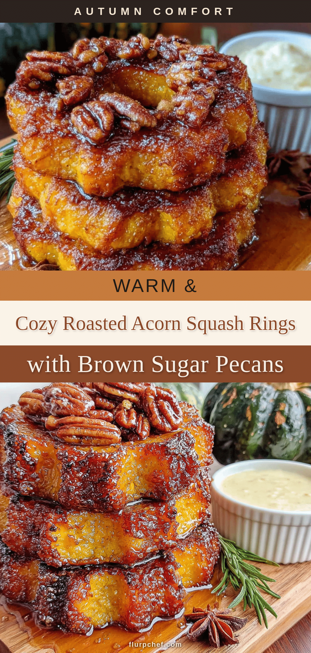 roasted acorn squash rings with brown sugar pecans recipe