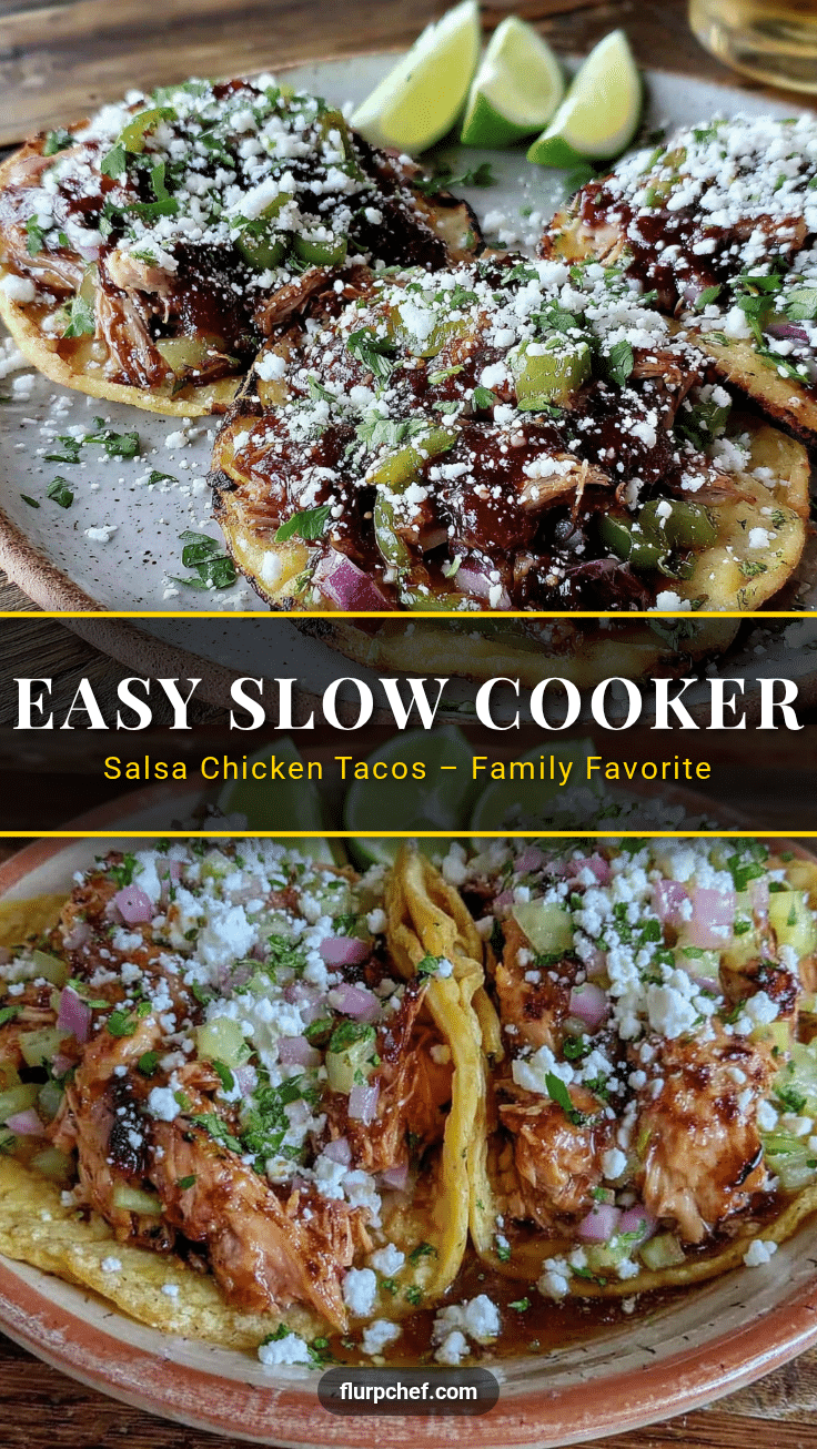 slow cooker salsa chicken tacos recipe