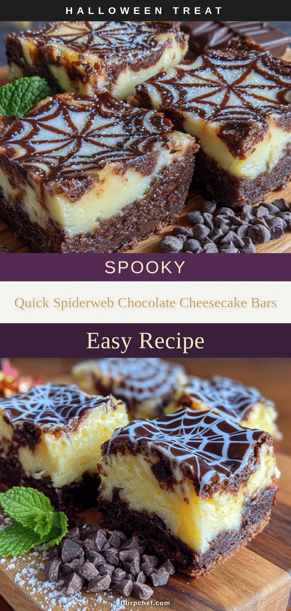 spiderweb chocolate cheesecake bars recipe