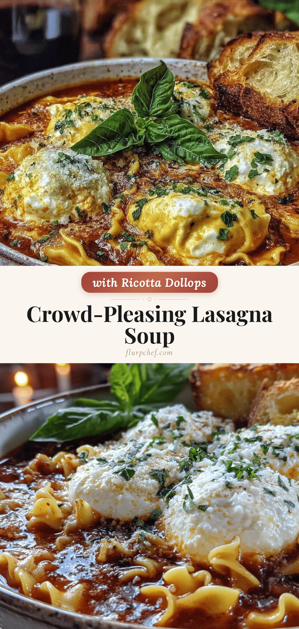 lasagna soup with ricotta dollops recipe