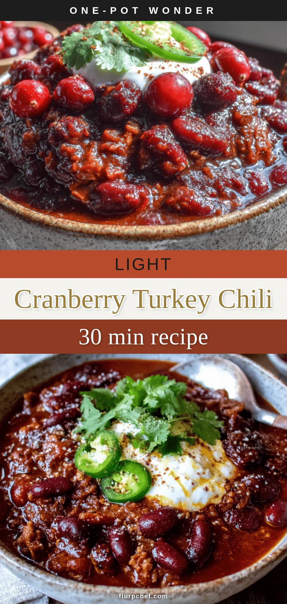 light one-pot cranberry turkey chili recipe