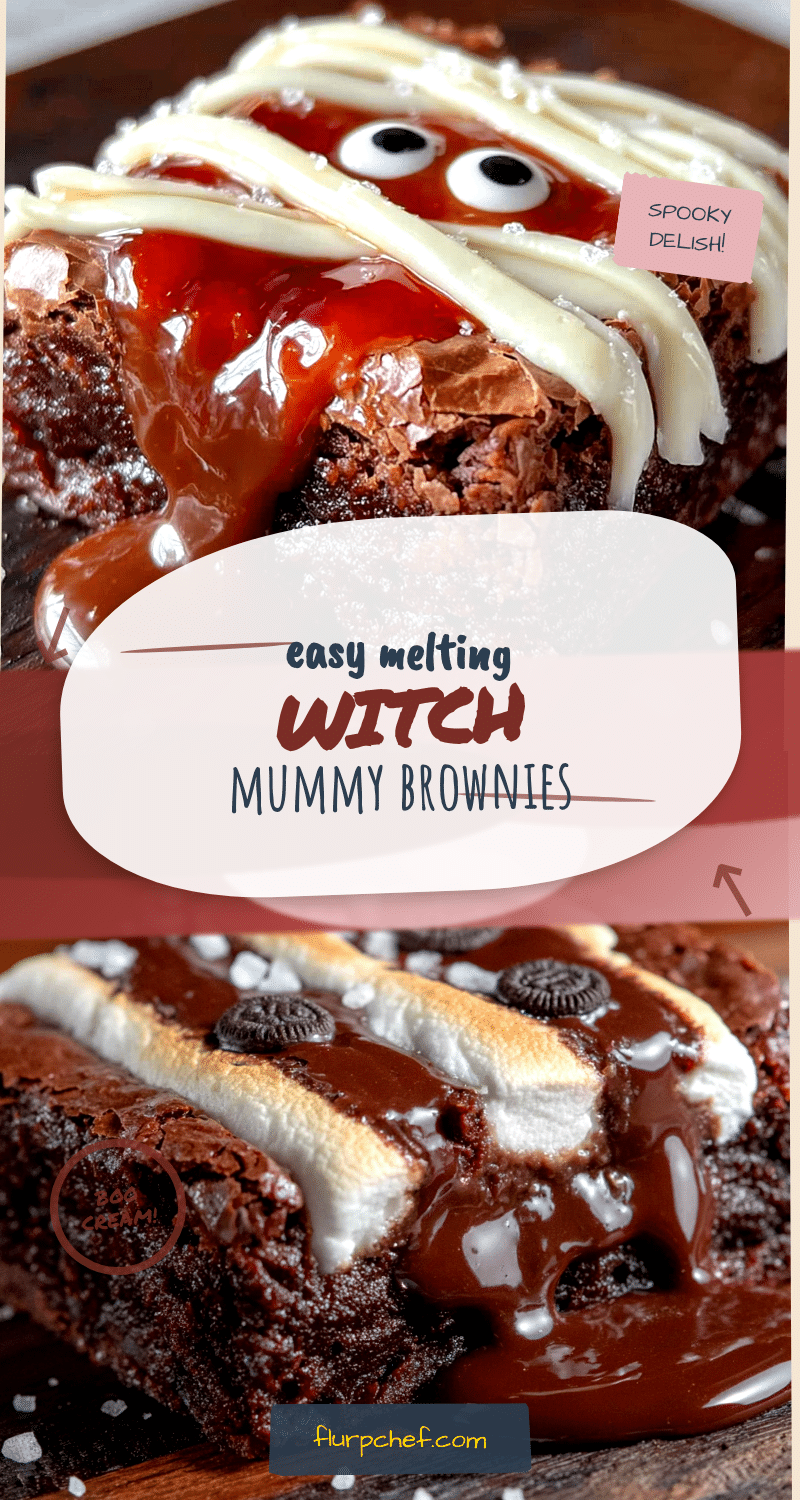 melting witch mummy brownies recipe